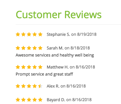 Suburban Cryotherapy Customer Reviews
